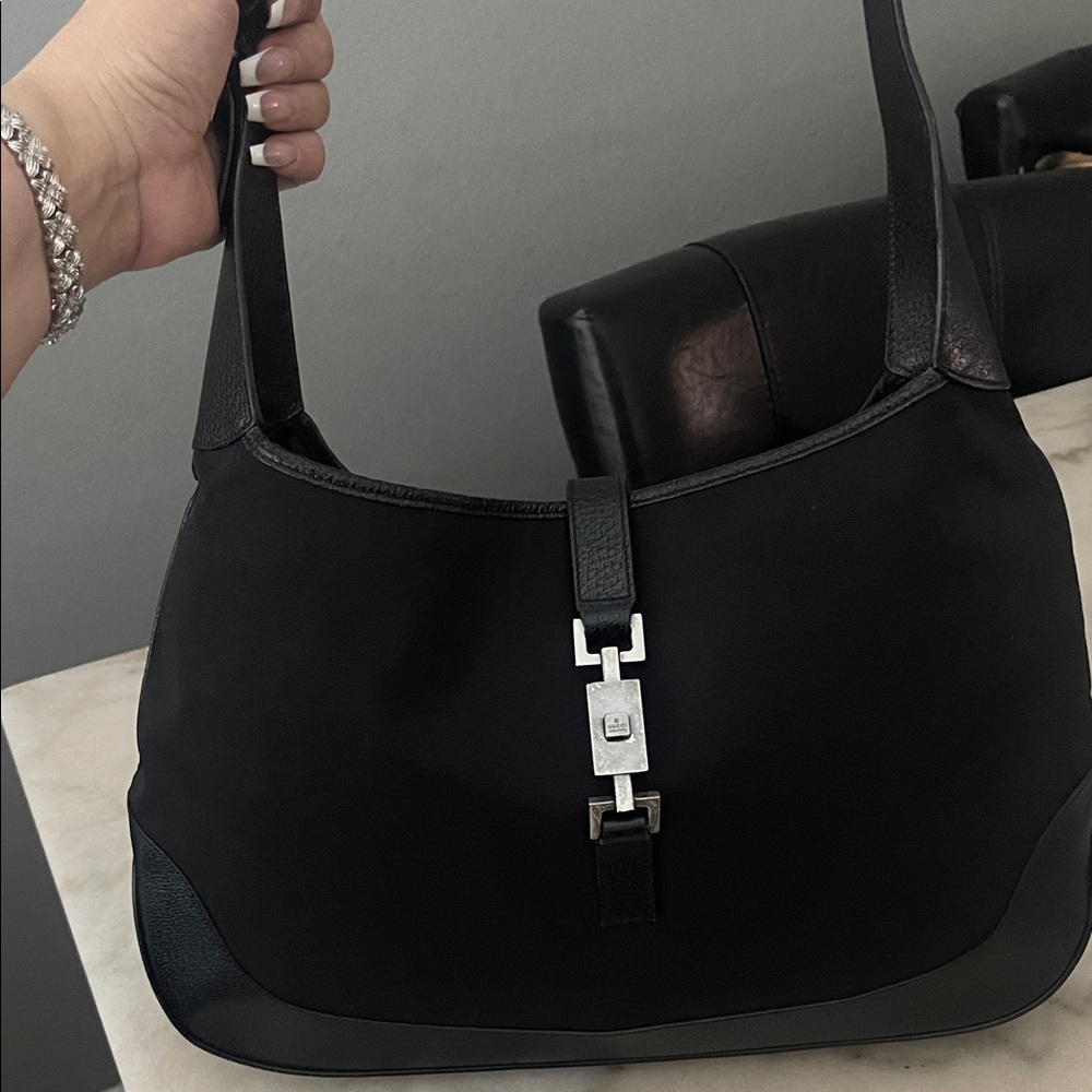 Gucci Black Jackie Shoulder Bag with Silver Accent